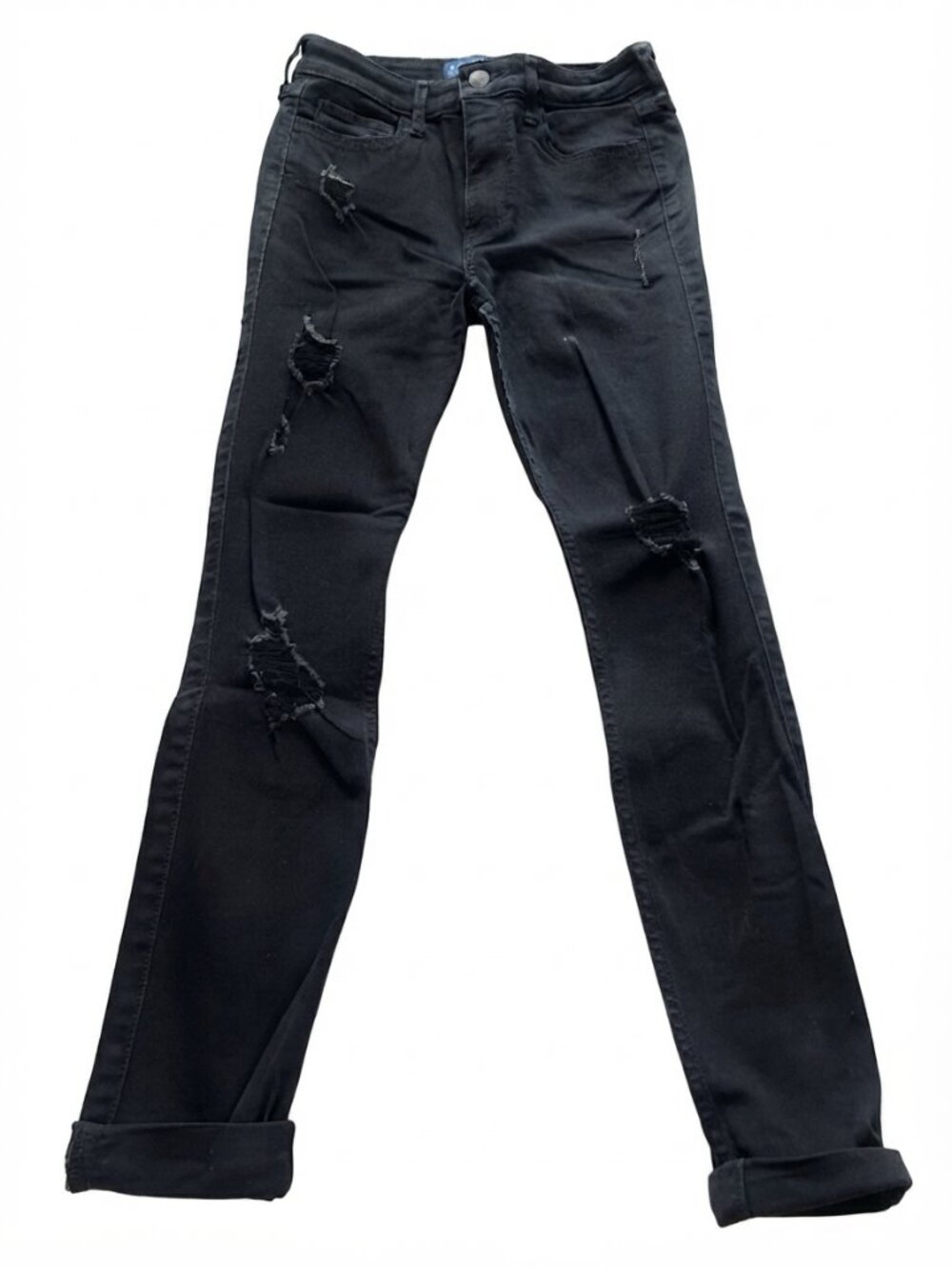 Hollister High Rise Skinny Ripped Black Jeans